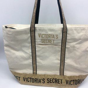 Victoria's Secret  Ladies Carry-all Bag Gold Sparkle new without tags.